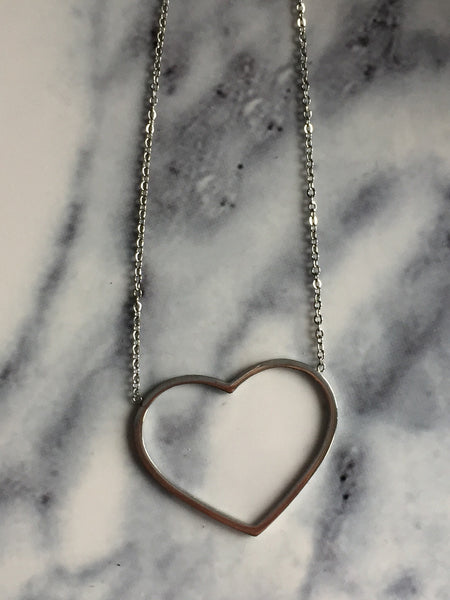 Collier coeur stainless CORAZON heart necklace Comme un ange