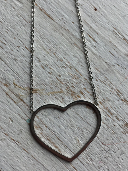 Collier coeur stainless CORAZON heart necklace Comme un ange