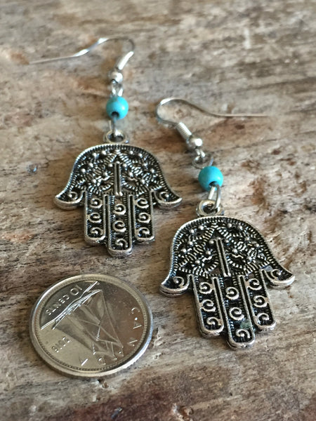 Boucles d’oreilles main protectrice hamsa earring Comme un ange