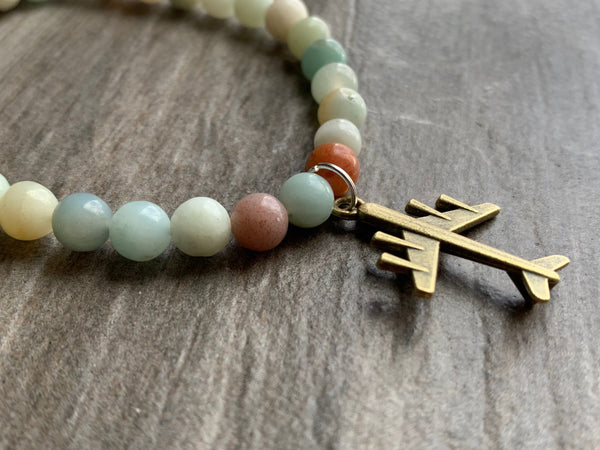 Bracelet pierre voyage avion Comme un ange