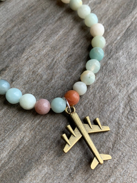 Bracelet pierre voyage avion Comme un ange