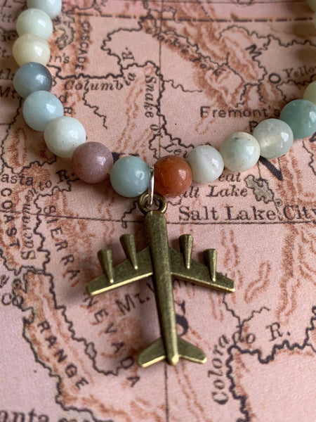 Bracelet pierre voyage avion Comme un ange