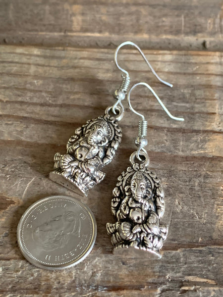 Boucles d’oreilles breloque éléphant argent Comme un ange