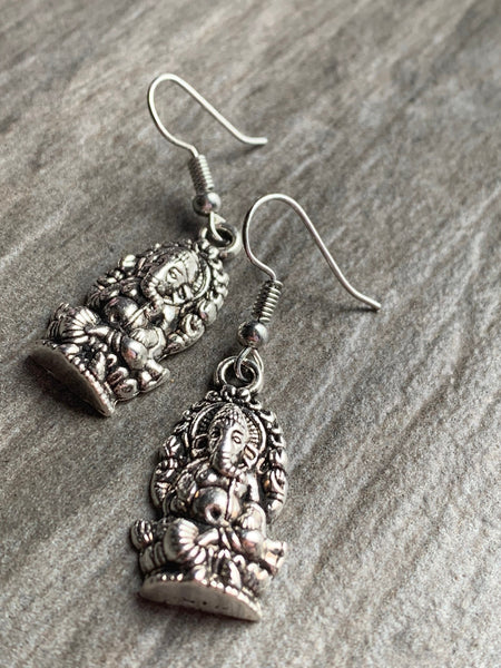 Boucles d’oreilles breloque éléphant argent Comme un ange