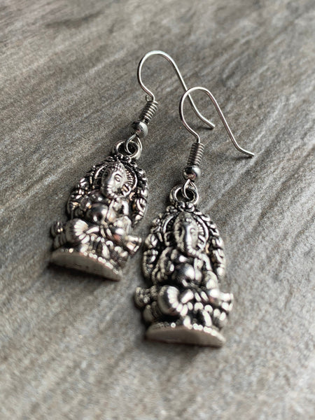 Boucles d’oreilles breloque éléphant argent Comme un ange