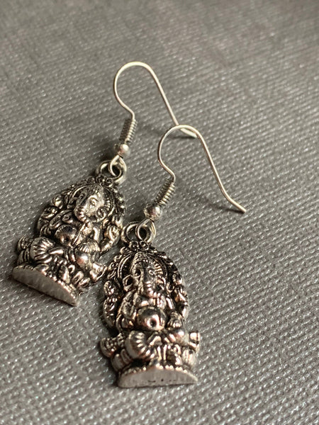 Boucles d’oreilles breloque éléphant argent Comme un ange