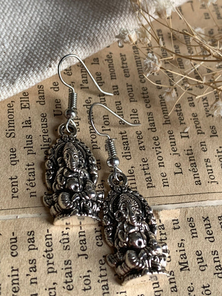 Boucles d’oreilles breloque éléphant argent Comme un ange