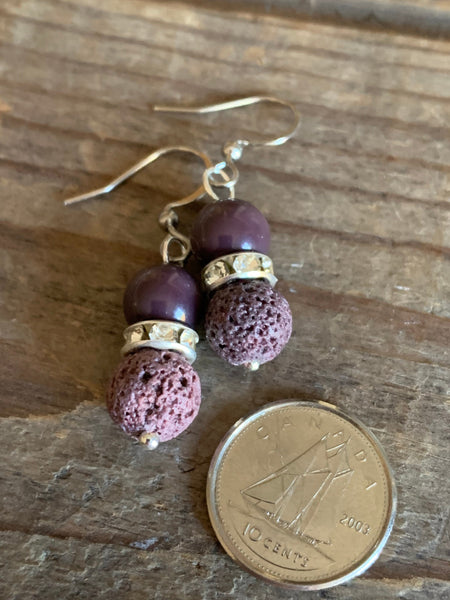 Boucles oreilles pierres de laves Comme un ange