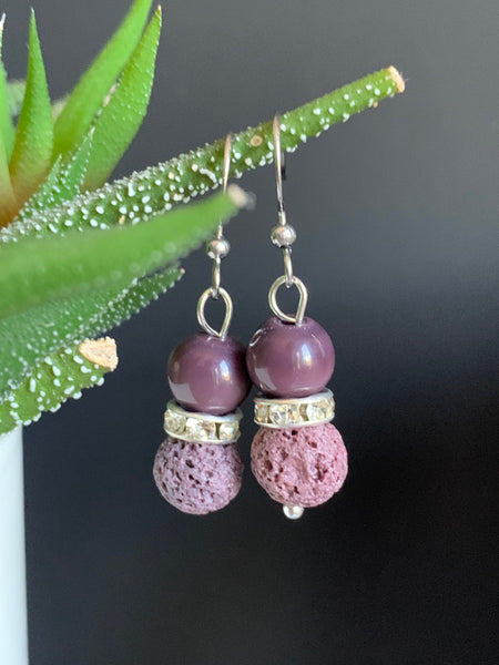Boucles oreilles pierres de laves Comme un ange