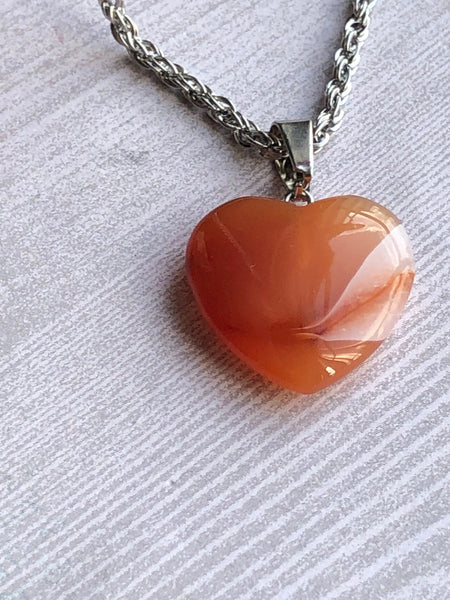 Collier cœur couleur corail Comme un ange