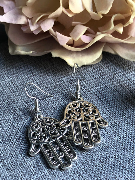 Boucles d’oreilles protection d’hamsa Comme un ange