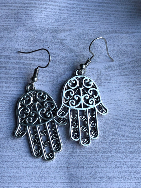 Boucles d’oreilles protection d’hamsa Comme un ange