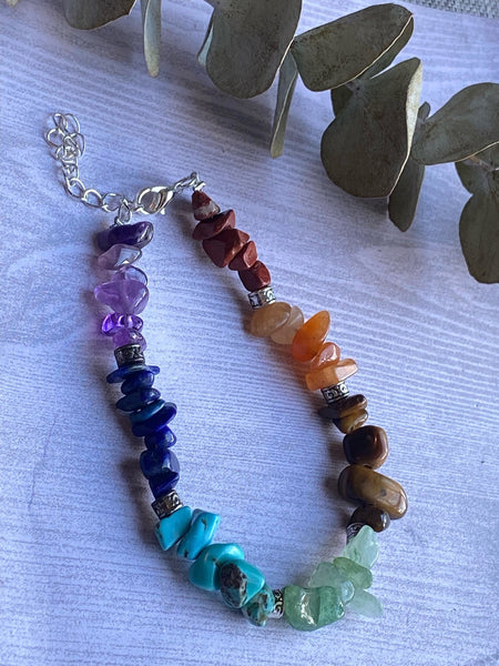 Bracelet perle pierre demie précieuse chakras Comme un ange