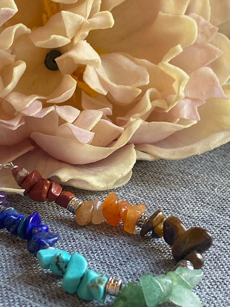 Bracelet perle pierre demie précieuse chakras Comme un ange