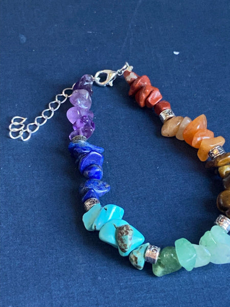 Bracelet perle pierre demie précieuse chakras Comme un ange