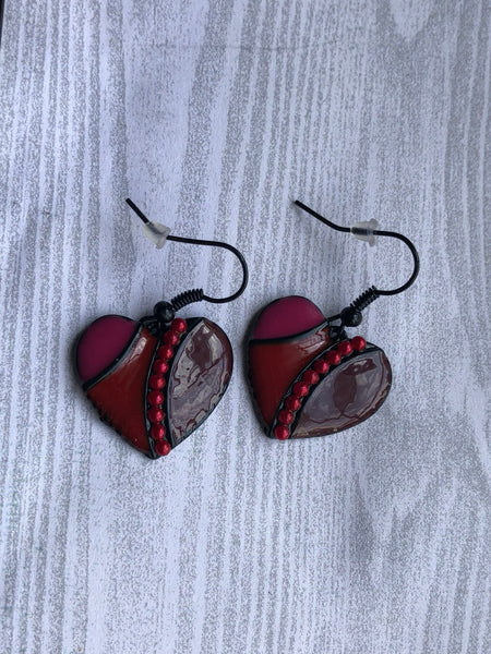 Boucles oreilles coeur rouge Comme un ange