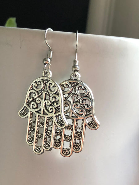 Boucles d’oreilles protection d’hamsa Comme un ange