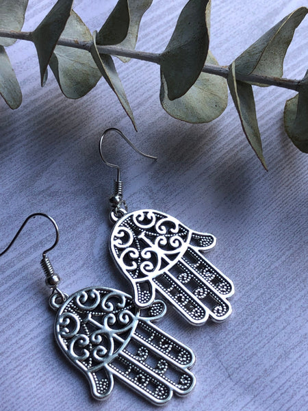 Boucles d’oreilles protection d’hamsa Comme un ange