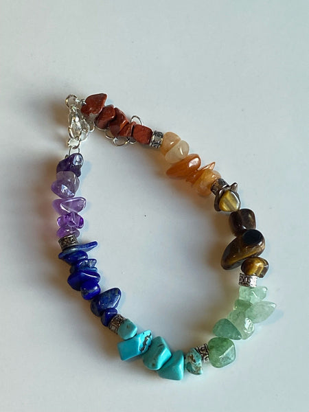Bracelet perle pierre demie précieuse chakras Comme un ange