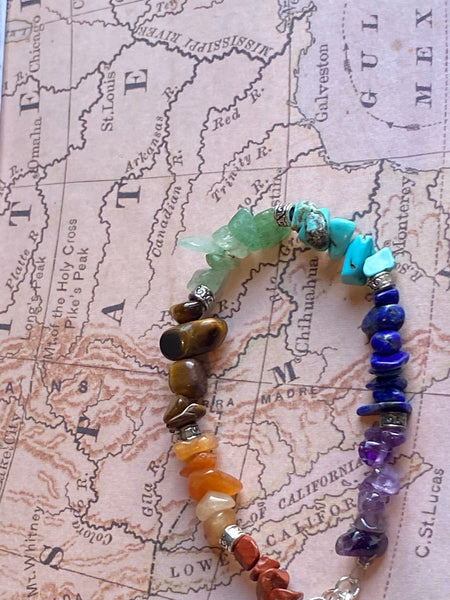 Bracelet perle pierre demie précieuse chakras Comme un ange