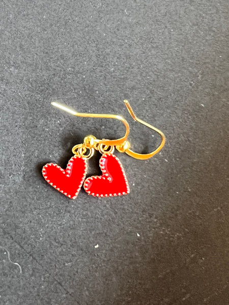 Boucles d’oreilles coeur rouge Comme un ange