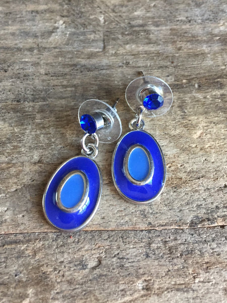 Boucles d'oreilles clou pendante bleu royal Comme un ange