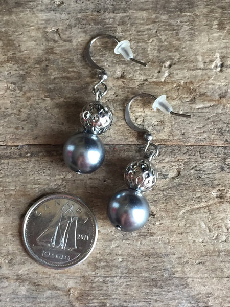 Chic boucles d'oreille perle ton champagne or, chic and delicate bride earrings or 5-7 or soecial event jewelry Comme un ange