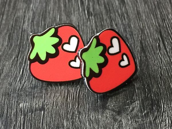 Boucles d'oreilles Fraise, fruit earrings, strawberry earring Comme un ange