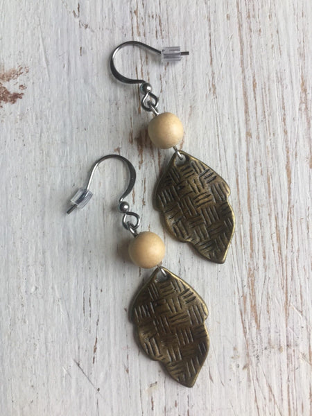 Boucles d'oreilles feuilles Comme un ange