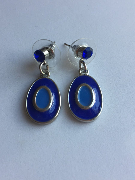 Boucles d'oreilles clou pendante bleu royal Comme un ange