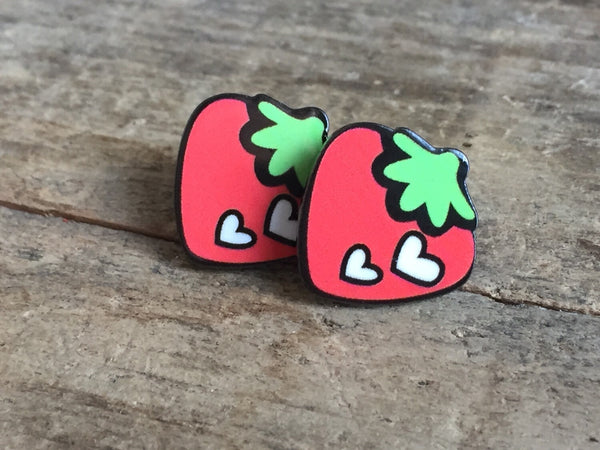 Boucles d'oreilles Fraise, fruit earrings, strawberry earring Comme un ange