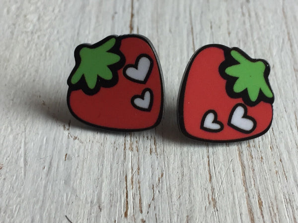 Boucles d'oreilles Fraise, fruit earrings, strawberry earring Comme un ange