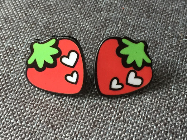 Boucles d'oreilles Fraise, fruit earrings, strawberry earring Comme un ange