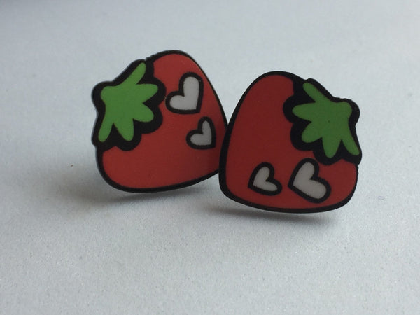 Boucles d'oreilles Fraise, fruit earrings, strawberry earring Comme un ange