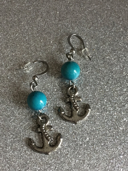 rustic anchor earring, little silver anchor, anchor charm, delicate anchor earrings Comme un ange