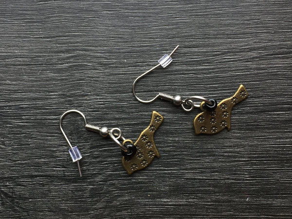 Laiton bronze Oiseaux Earrings bird Comme un ange