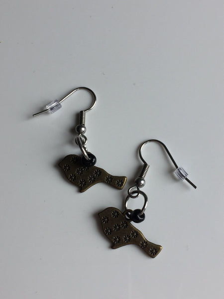 Laiton bronze Oiseaux Earrings bird Comme un ange