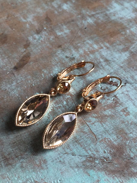 Boucles oreilles cristal champagne chic Earrings Comme un ange