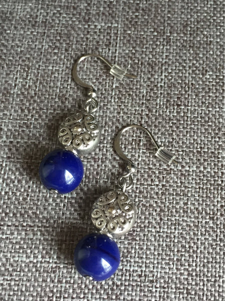 Boucles d’oreilles boule marine navy Earrings Comme un ange