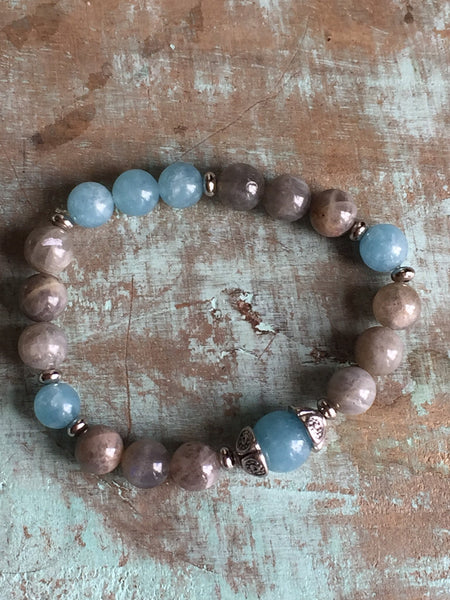 Bracelet bleu poudre et gris Comme un ange