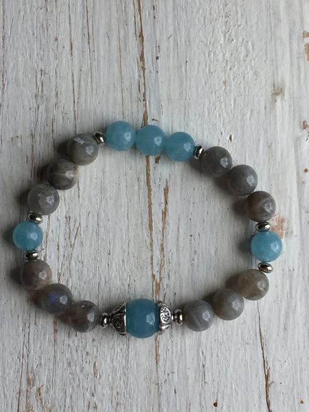 Bracelet bleu poudre et gris Comme un ange
