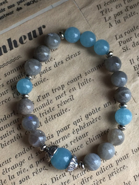 Bracelet bleu poudre et gris Comme un ange