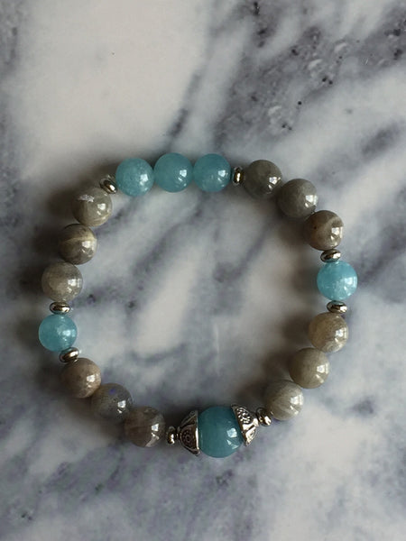 Bracelet bleu poudre et gris Comme un ange