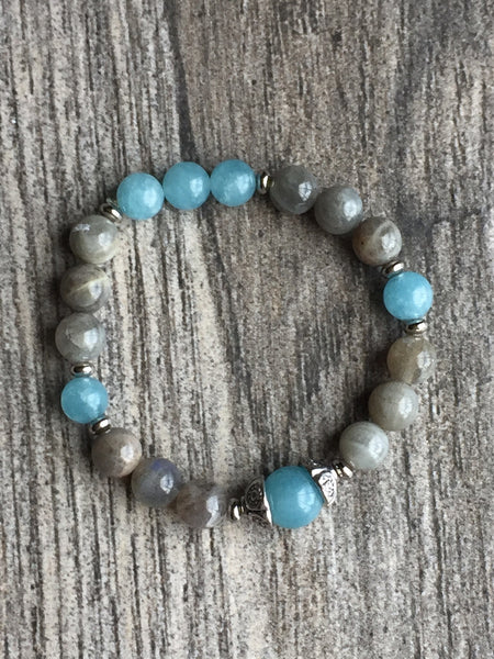 Bracelet bleu poudre et gris Comme un ange