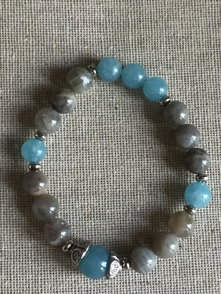 Bracelet bleu poudre et gris Comme un ange