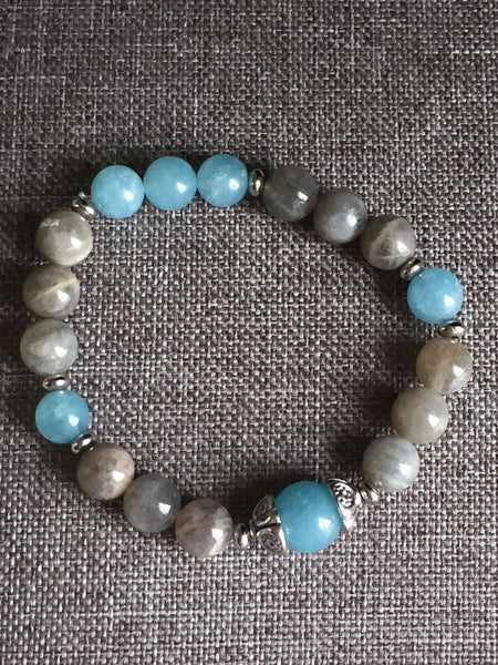 Bracelet bleu poudre et gris Comme un ange