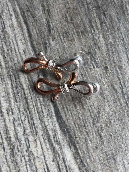 Boucles zircon bow earring Comme un ange