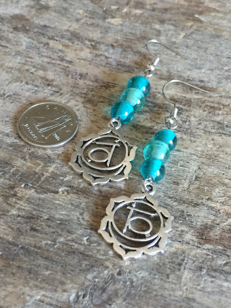 Boucles oreilles perles turquoise Comme un ange
