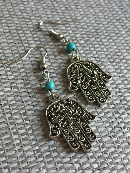 Boucles d’oreilles main protectrice hamsa earring Comme un ange