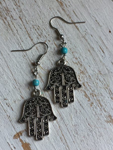 Boucles d’oreilles main protectrice hamsa earring Comme un ange